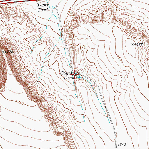 Topographic Map of Coyote Tank, TX