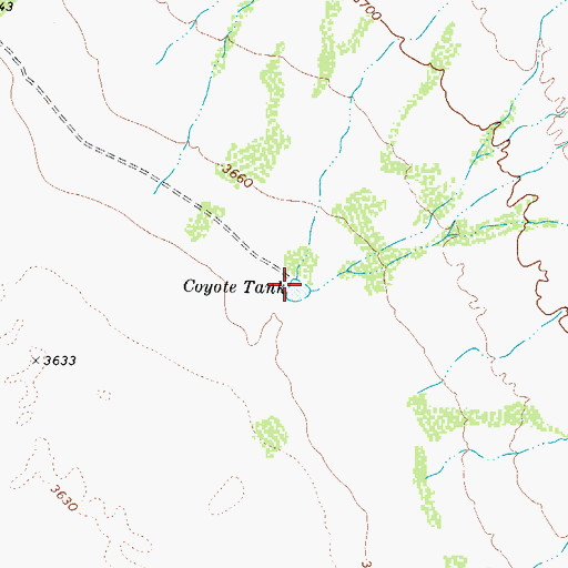 Topographic Map of Coyote Tank, TX