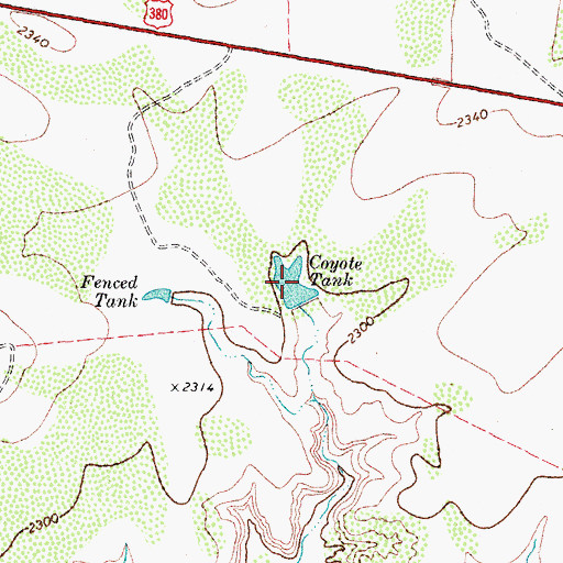 Topographic Map of Coyote Tank, TX