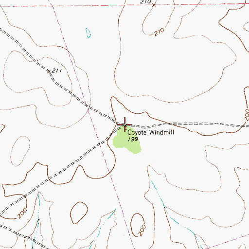Topographic Map of Coyote Windmill, TX