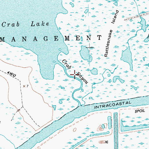 Topographic Map of Crab Bayou, TX