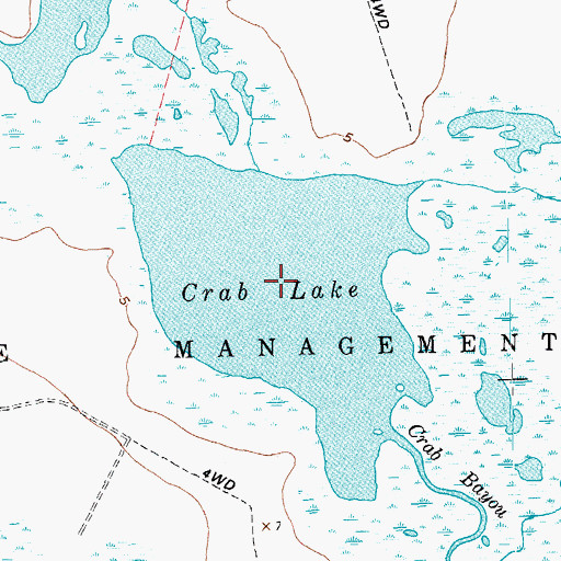 Topographic Map of Crab Lake, TX