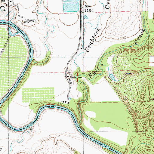 Topographic Map of Crabtree Creek, TX