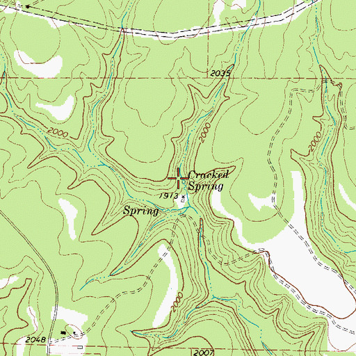 Topographic Map of Cracked Spring, TX