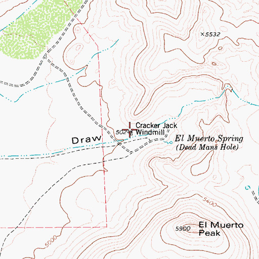 Topographic Map of Cracker Jack Windmill, TX