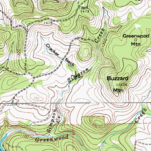 Topographic Map of Cracker Neck, TX