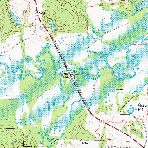 Topographic Map of Craddock Creek, TX