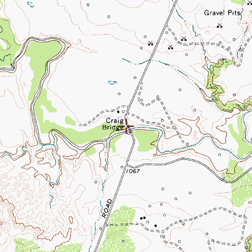 Topographic Map of Craig Bridge, TX