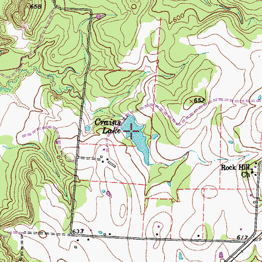 Topographic Map of Crains Lake, TX