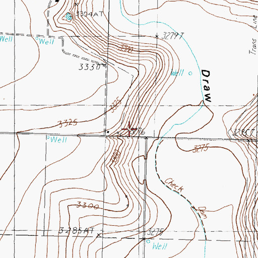 Topographic Map of Cravens Oil Field, TX