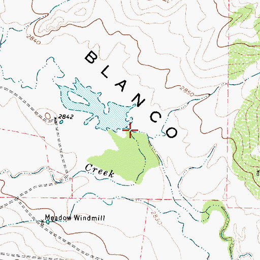 Topographic Map of Crawfish Creek, TX