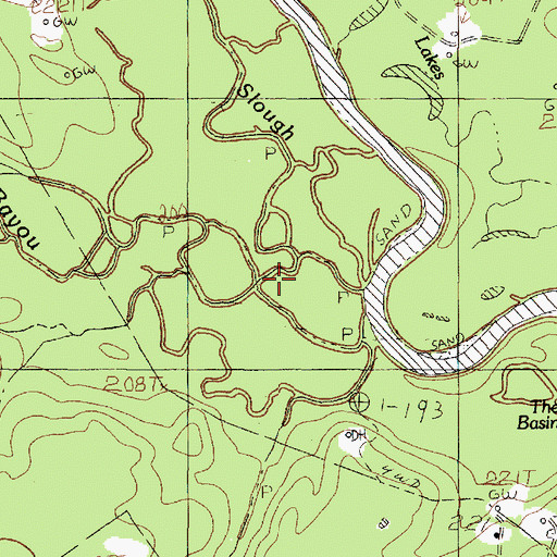 Topographic Map of Crawford Slough, TX