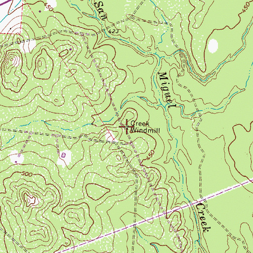 Topographic Map of Creek Windmill, TX