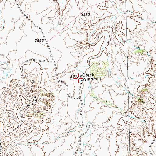 Topographic Map of Creek Windmill, TX