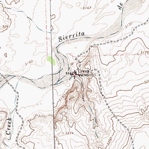 Topographic Map of Creek Windmill, TX