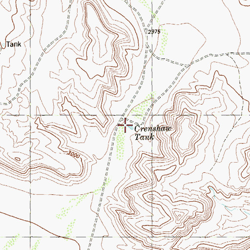 Topographic Map of Crenshaw Tank, TX