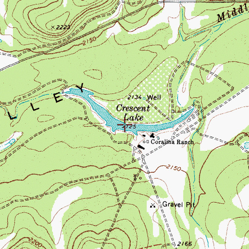 Topographic Map of Crescent Lake, TX