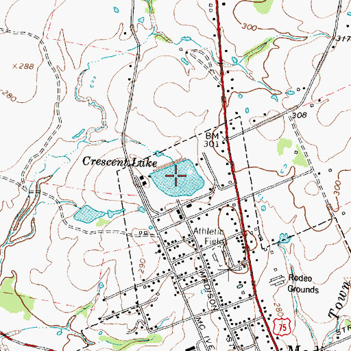 Topographic Map of Crescent Lake, TX