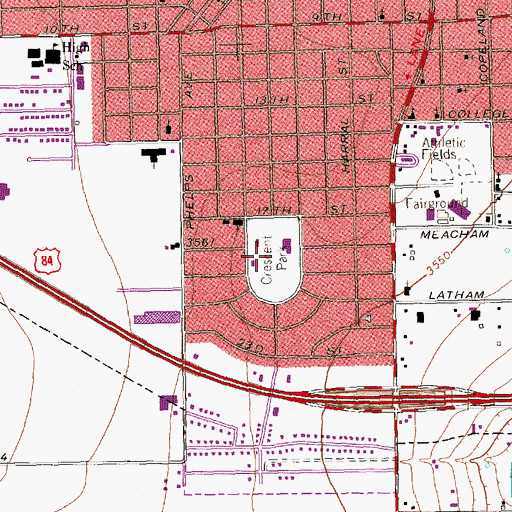 Topographic Map of Crescent Park, TX