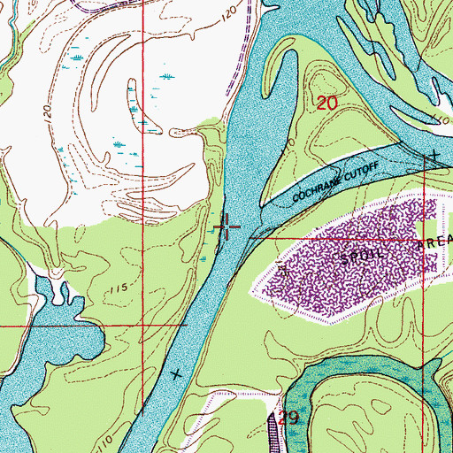 Topographic Map of Hancock Shoals, AL