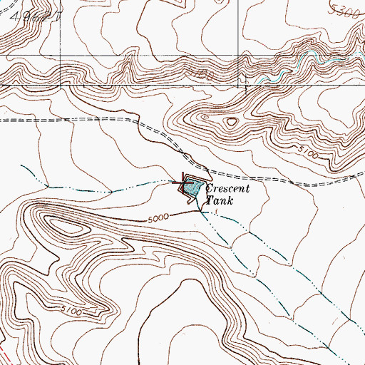 Topographic Map of Crescent Tank, TX