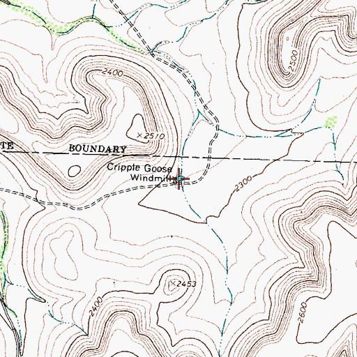 Topographic Map of Cripple Goose Windmill, TX