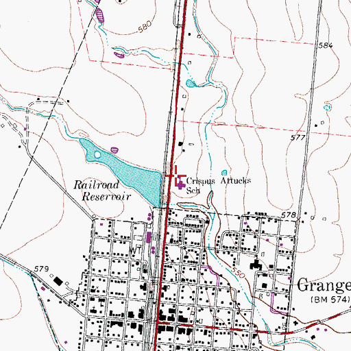 Topographic Map of Crispus Attucks School, TX