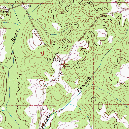 Topographic Map of Harpers Mill (historical), AL