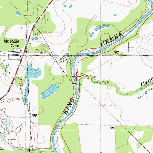 Topographic Map of Crooked Creek, TX