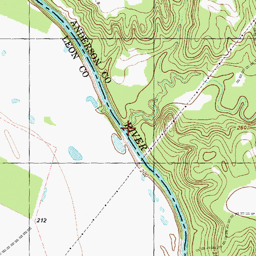 Topographic Map of Crooked Creek, TX