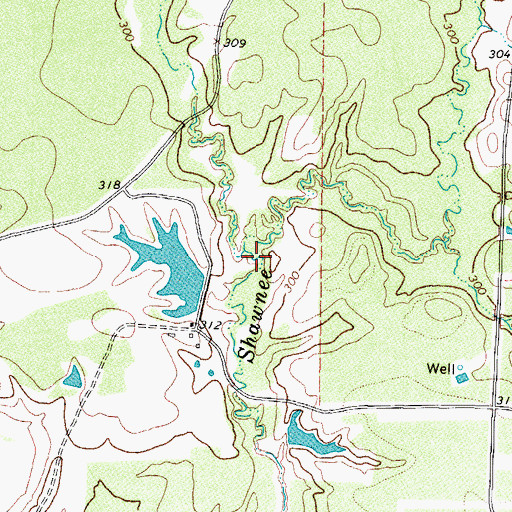 Topographic Map of Crooked Creek, TX