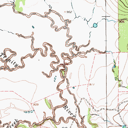 Topographic Map of Crooked Creek, TX