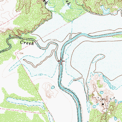 Topographic Map of Crooked Creek, TX