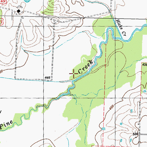 Topographic Map of Crooked Creek, TX