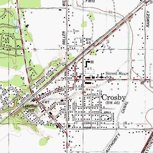 Topographic Map of Crosby, TX