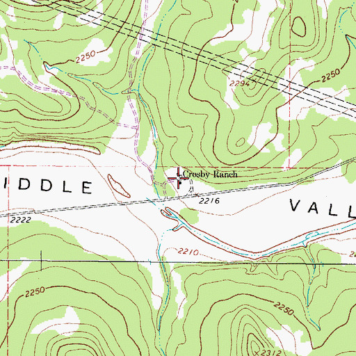 Topographic Map of Crosby Ranch, TX