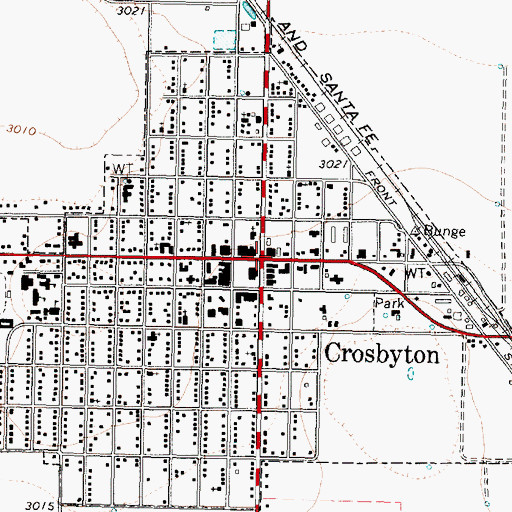 Topographic Map of Crosbyton, TX