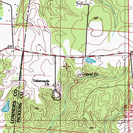 Topographic Map of Henrys Store (historical), AL