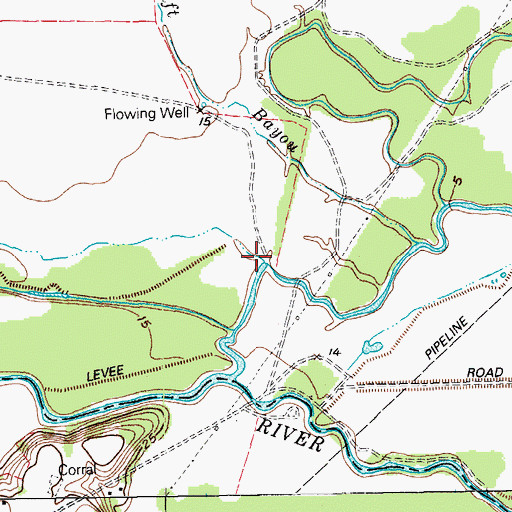 Topographic Map of Cross Bayou, TX
