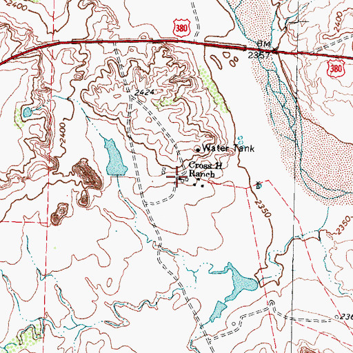 Topographic Map of Cross H Ranch, TX