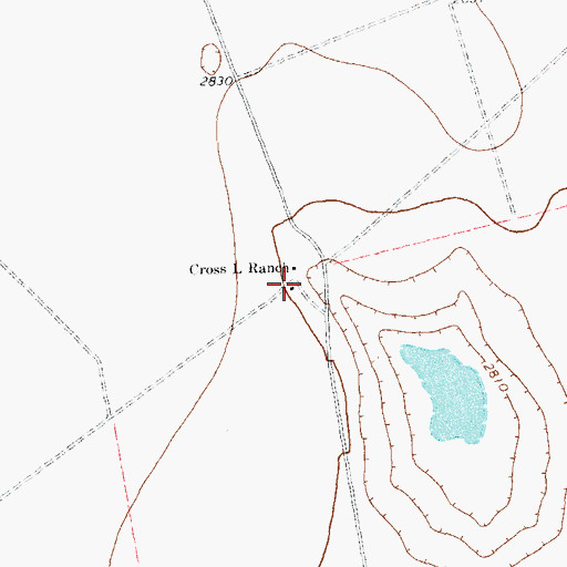 Topographic Map of Cross L Ranch, TX