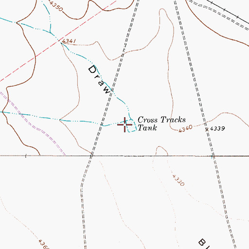 Topographic Map of Cross Tracks Tank, TX