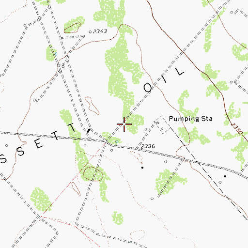 Topographic Map of Crossett Oil Field, TX