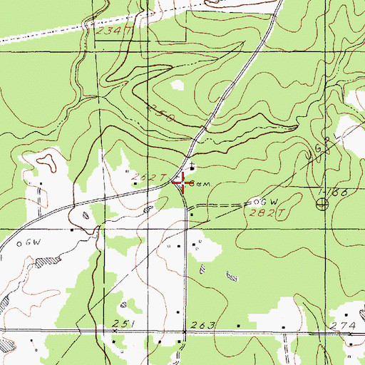 Topographic Map of Crossroads Cemetery, TX