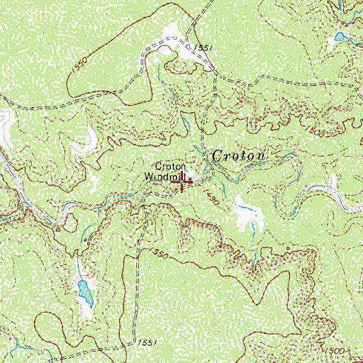 Topographic Map of Croton Windmill, TX