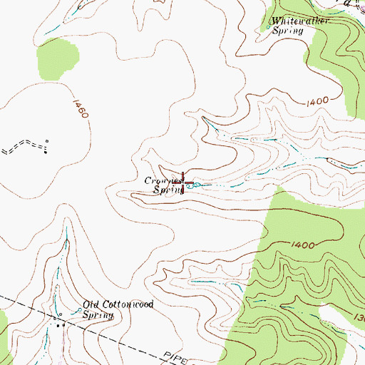 Topographic Map of Crownest Spring, TX