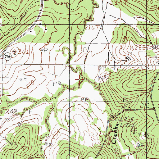 Topographic Map of Crow Creek, TX