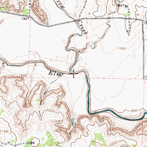 Topographic Map of Crow Creek, TX