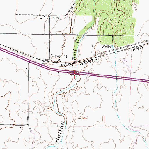 Topographic Map of Crow Hollow, TX