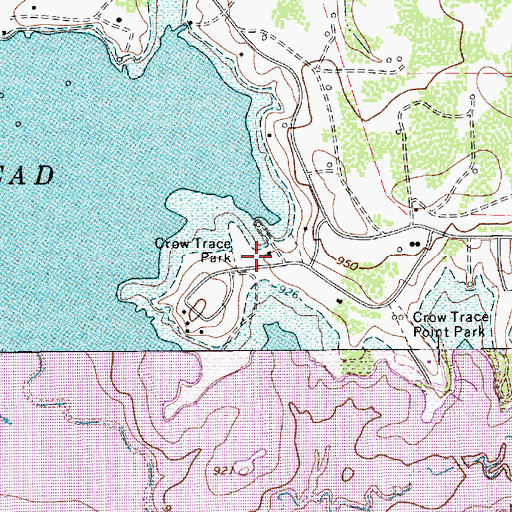 Topographic Map of Crow Trace Park, TX